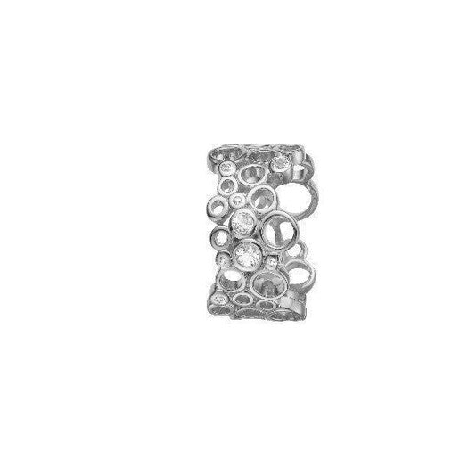 Cocktail sølvring fra Christina Jewelry & Watches med cirkulære motiver, 8 topaser og kubiske zirkonia.